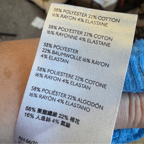 Free People Blue Westend Thermal Top Blouse Womens S Oversized Boho Fall Sweater - Picture 10 of 11